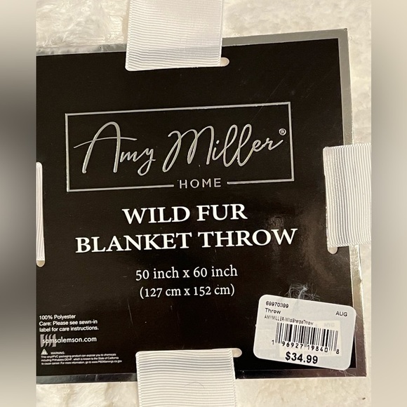 NWT Amy Miller Wild Fur Blanket Throw - Picture 3 of 3
